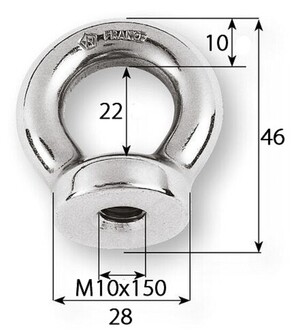 SILMUKKAMUTTERI M10X150MM
