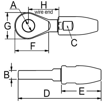 SILMUKKAPÄÄTE RST 4MM VAIJERILLE