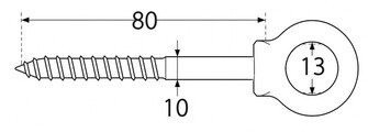 SILMUKKARUUVI PUUKIERTEELLÄ 10x80MM