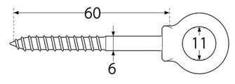 SILMUKKARUUVI PUUKIERTEELLÄ 6x60MM