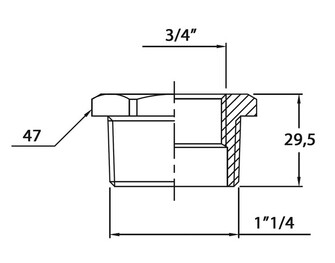 SOVITUSKAPPALE 1 1/4x3/4