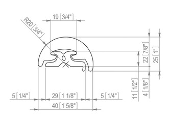 TÖRMÄYSLISTA RADIAL 40MM 12M MUSTA