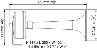 TCE ÄÄNITORVI, VALKOINEN, 12V