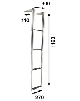 TELESKOOPPITIKKAAT 116×30CM, 4-ASKELMAA