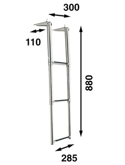 TELESKOOPPITIKKAAT 88×30CM, 3-ASKELMAA
