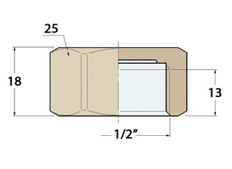 TULPPA SISÄKIERTEELLÄ PRONSSI 1/2