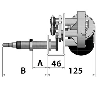 TUULILASIN PYYHKIJÖIDEN MOOTTORI W38, YKSI AKSELI 78MM 12V