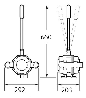 TYHJENNYSPUMPPU MK 5 DOUBLE ACTING, KANSILÄPIVIENNILLÄ