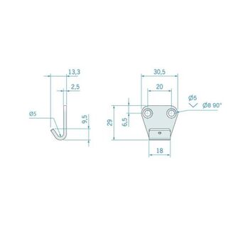VASTAKAPPALE RUOSTUMATON TERÄS, 30X29 MM
