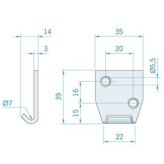VASTAKAPPALE RUOSTUMATON TERÄS, 35X39 MM