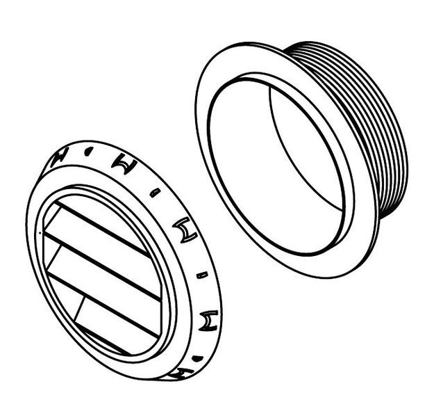 45 ASTEEN ILMASUULAKE MUSTA, 60MM