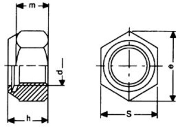 DIN 985-A2-70 NYLOC-MUTTERI M10