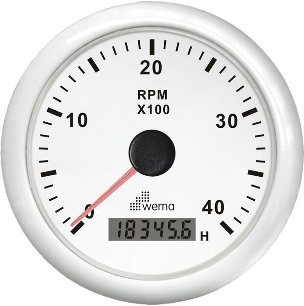 KIERROSLUKUMITTARI 4000 RPM, VALKOINEN
