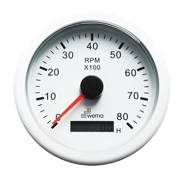 KIERROSLUKUMITTARI 8000 RPM, VALKOINEN