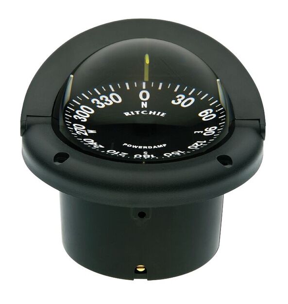 KOMPASSI HELMSMAN, MUSTA, PÄÄLTÄ LUETTAVA