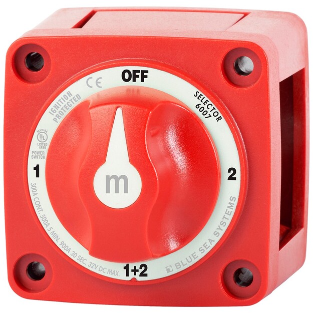 M-SERIES MINI PÄÄVIRTAKYTKIN 1-2-OFF-BOTH, PUNAINEN