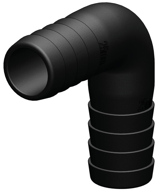 MUSTA KULMAYHDE 90° 25MM