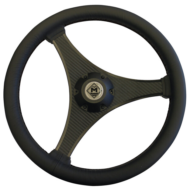 NAHKAINEN OHJAUSPYÖRÄ MUSTA/MUSTA/HIILIKUITU