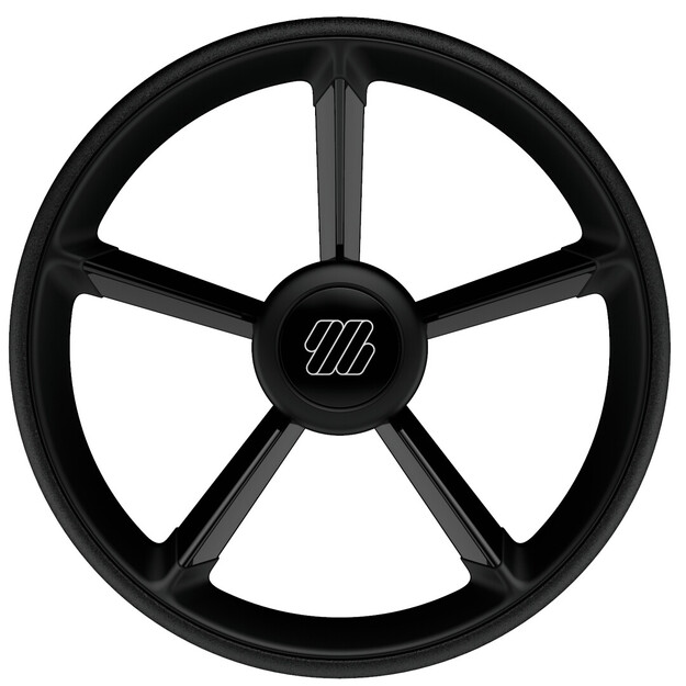 OHJAUSPYÖRÄ 350MM MUSTA/MUSTA V75