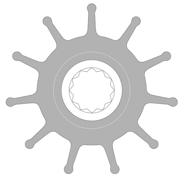 SIIPIPYÖRÄ F8-PUMPPUUN, RIHLATTU