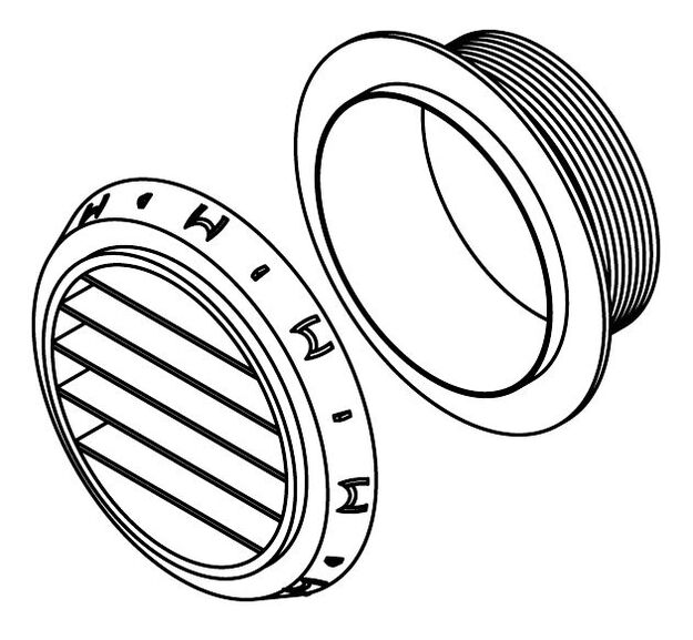 SUORA ILMASUULAKE 90MM, MUSTA