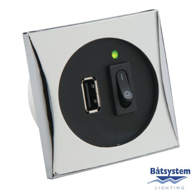 USB-LIITIN 12-30V, KROMATTU