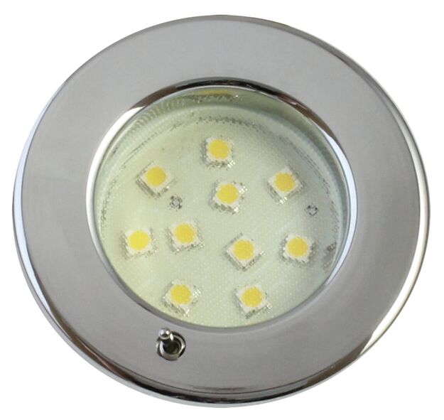 VALAISIN PINTO 9-SMD LED, KROMATTU, KATKAISIMELLA