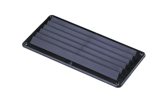 VENTTIILIRITILÄ MUSTAA MUOVIA, 123x257MM